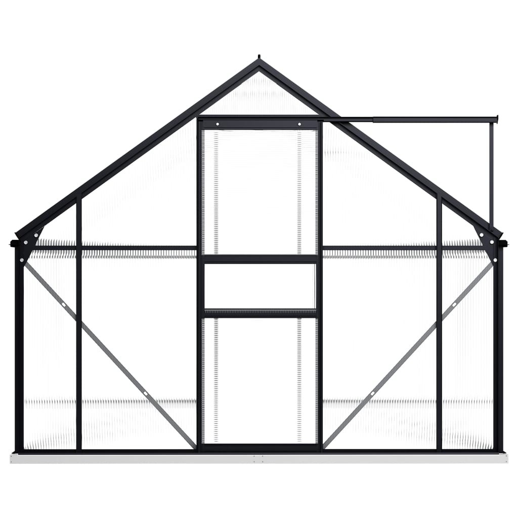 Greenhouse With Base Frame Anthracite Aluminium 5.89 M² 10 Greenhouse with Base Frame Anthracite Aluminium 5.89 m²